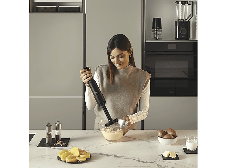 Batidora de mano - HAIER HHB5B5 011, 1000 W, 4 velocidades, Negro — foto 8