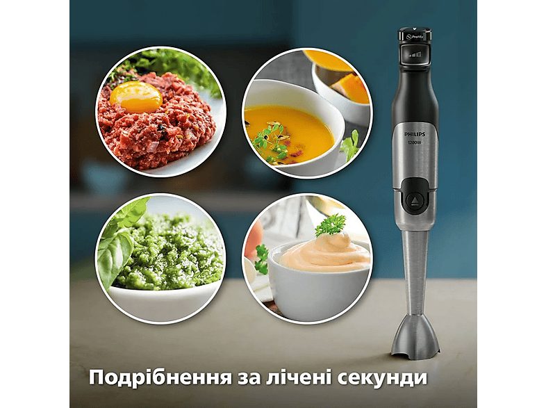 Batidora de mano - PHILIPS HR2685/00, 1200 W, Totalmente variable velocidades, Negro — foto 5