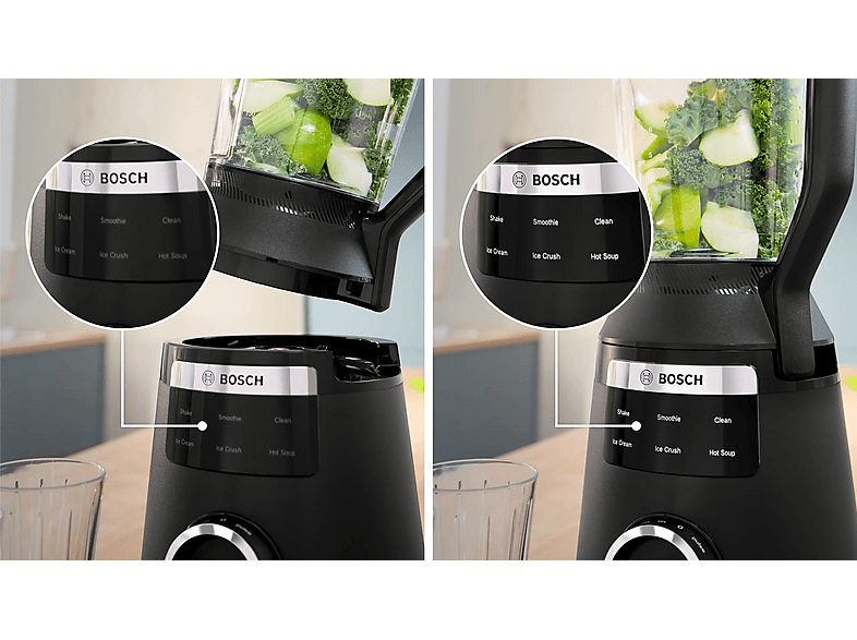 Batidora de vaso - BOSCH Serie 6 MMB6652B, 1800 W, 2 l, Negro — foto 7