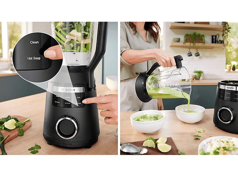 Batidora de vaso - BOSCH Serie 6 MMB6652B, 1800 W, 2 l, Negro — foto 8