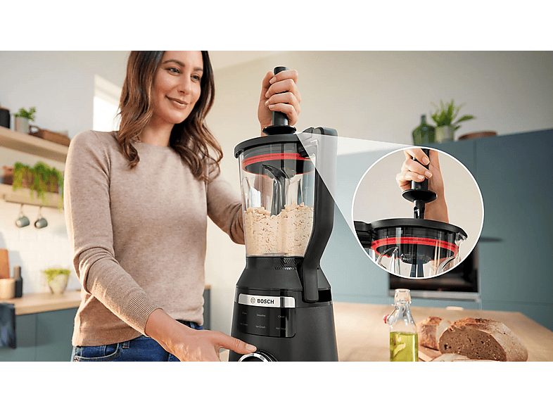 Batidora de vaso - BOSCH Serie 6 MMB6652B, 1800 W, 2 l, Negro — foto 9