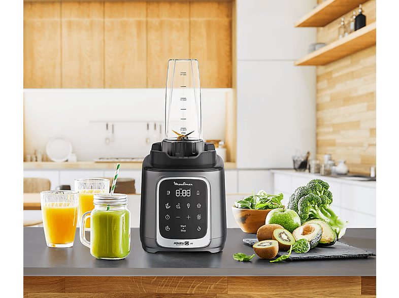 Batidora de vaso - Moulinex InfinyMix+ LM91HD, 1600 W, 2.6 L, 6 Cuchillas, 10 velocidades, Tecnología Powelix, 5 Programas, Vaso Tritan, Titanio — foto 10