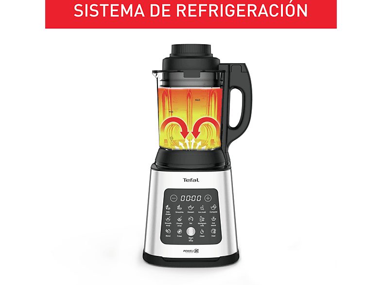 Batidora de vaso - Moulinex Perfectmix Cook LM835D, 1400 W, 2 L, 6 Cuchillas Powelix, Recetas Frías y Calientes, 10 programas, Táctil, Inox. — foto 6
