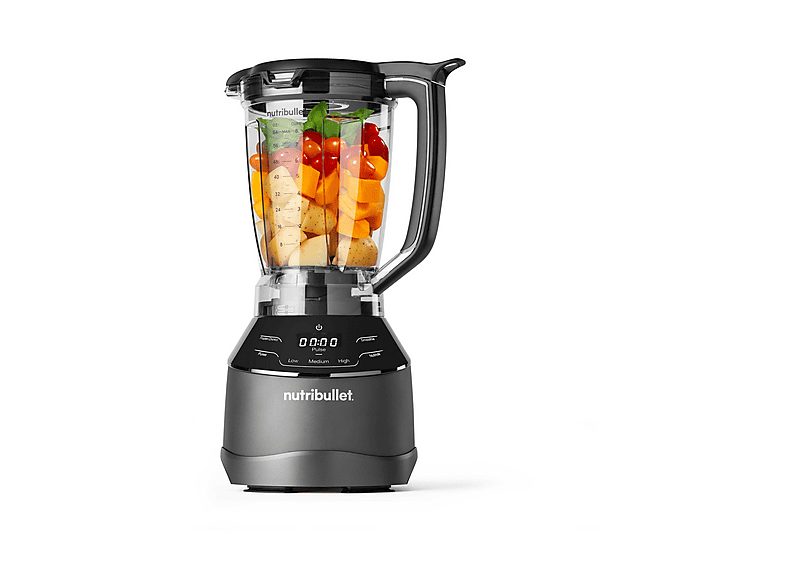 Batidora de vaso - nutribullet Triple Prep System, 1.500 W, Jarra de 1.8 l, Procesador de 1.65 l, Vasos portátiles de 0.9 l y 0.7 l, Táctil, Negro — foto 2