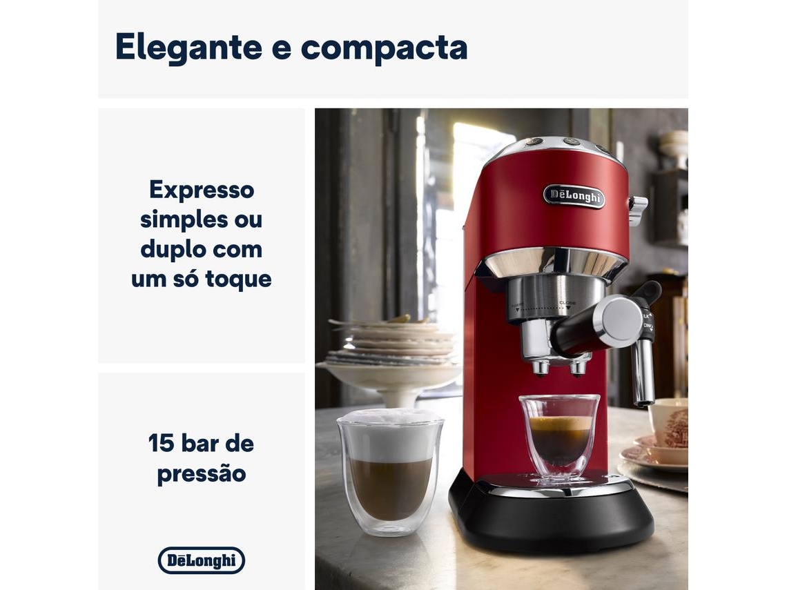 Cafetera DELONGHI Dedica Style EC685.R (15 bar - Rojo) — foto 2