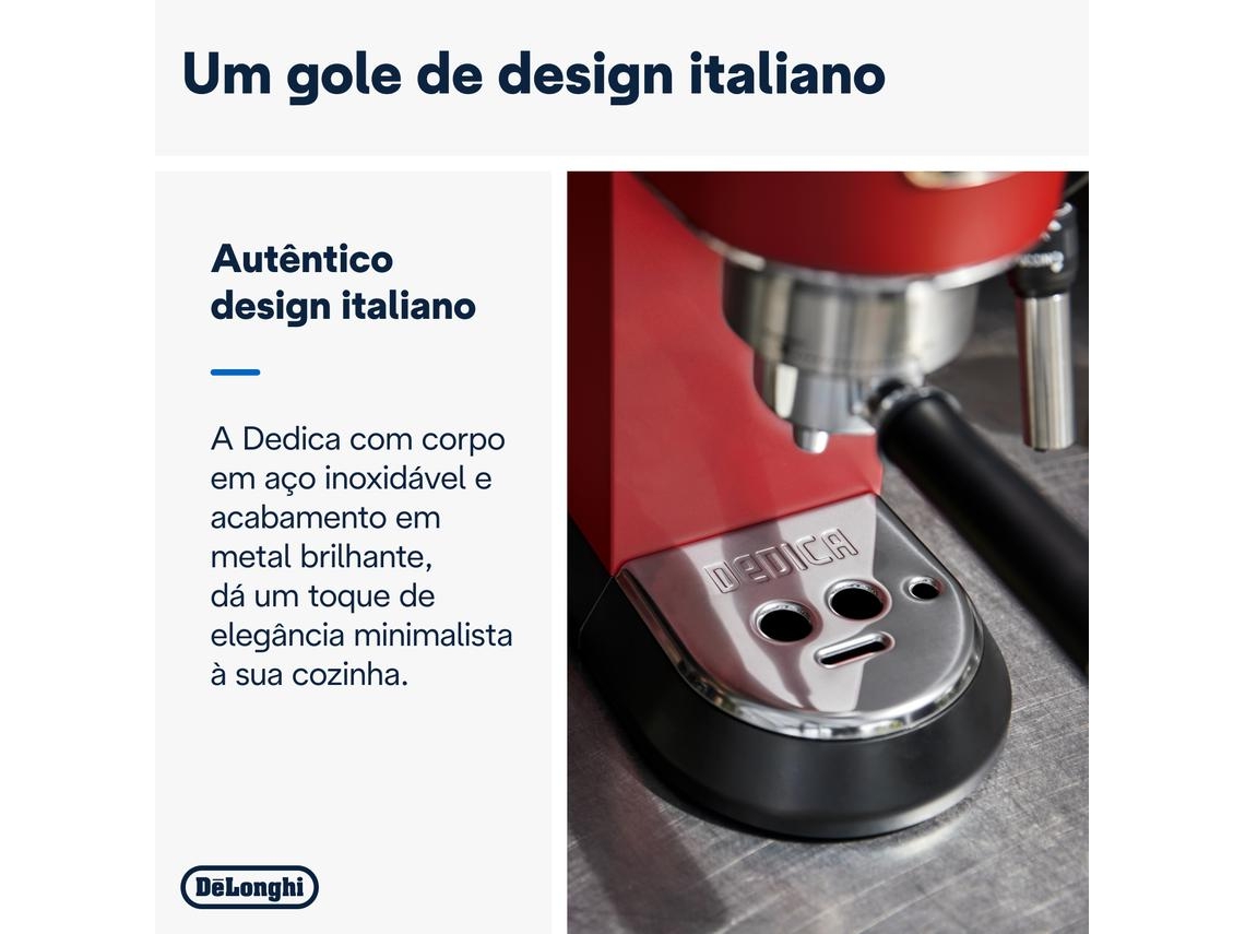 Cafetera DELONGHI Dedica Style EC685.R (15 bar - Rojo) — foto 3