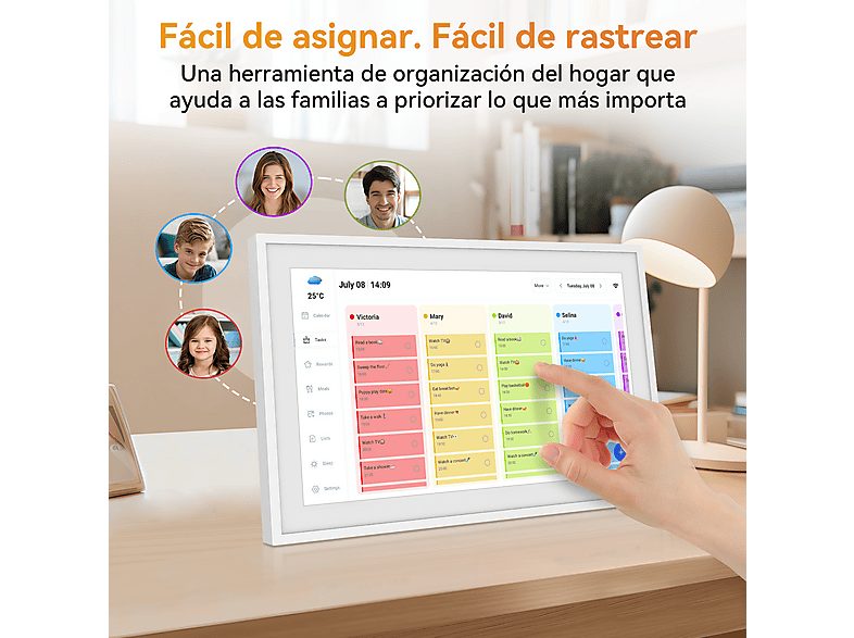 Calendario electrónico - TABWEE P15 Calendario Digital, Blanco — foto 6