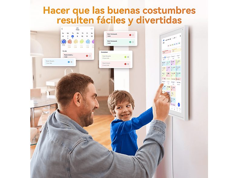 Calendario electrónico - TABWEE P15 Calendario Digital, Blanco — foto 8