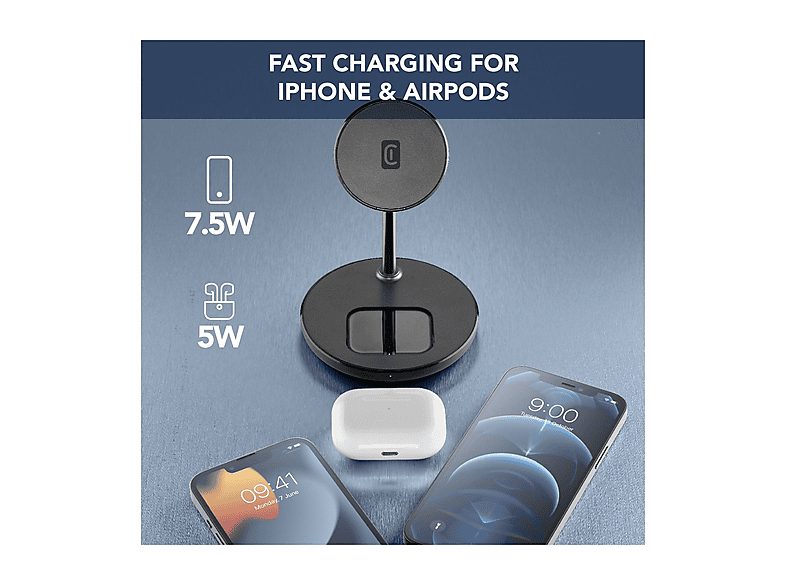 Cargador inalámbrico - CELLULARLINE MAGSF2IN11WIRK, 7.5 W, 0 puertos, Negro — foto 4