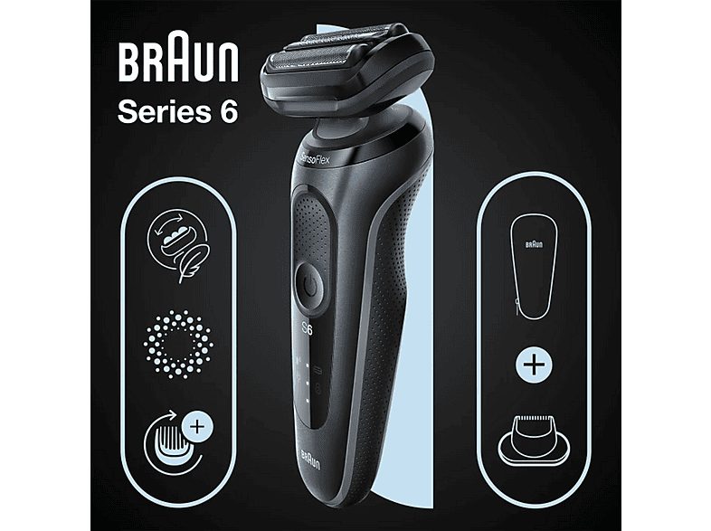 Cortapelos - BRAUN Afeitadora Braun Serie 6 N1200 S Negra, 50 min, Black — foto 4