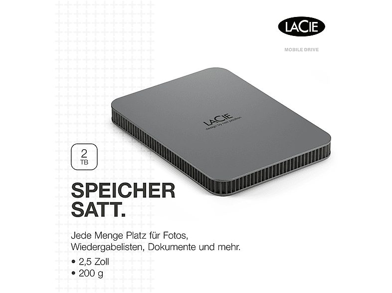 Disco duro externo 2 TB - LACIE STLR2000400, 2,5 HDD — foto 2