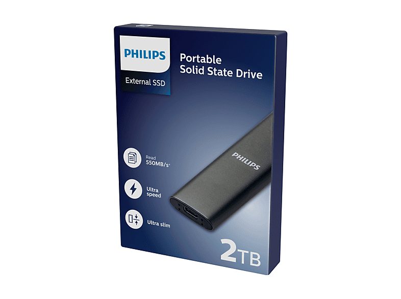 Disco duro externo 2 TB - PHILIPS FM02SS030P/00, SSD, Gris — foto 3