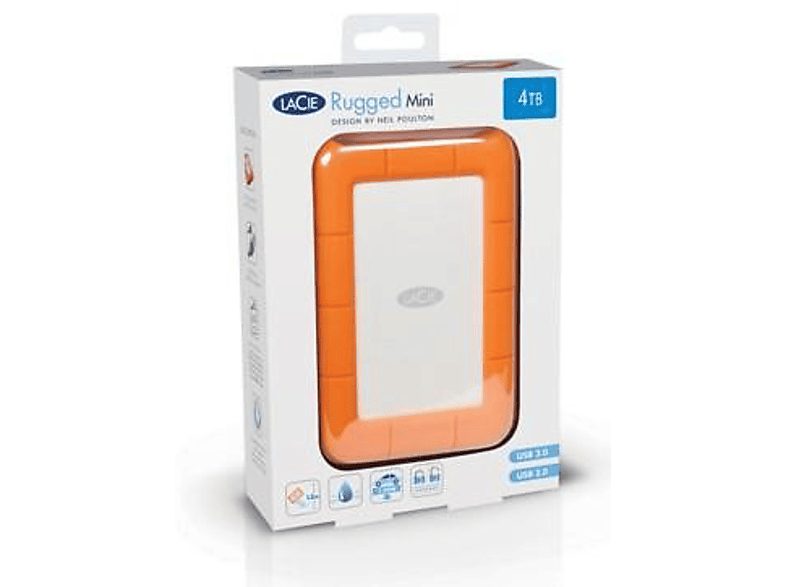 Disco duro externo 4 TB - Lacie Rugged Mini, Externo, Para Mac y Windows, Naranja — foto 6
