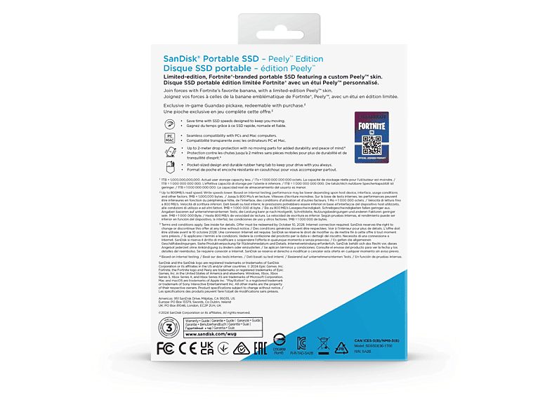 Disco duro SSD externo 1TB - Sandisk Fortnite® Portable SSD, edición Banano, Peely, Hasta 800 MB/s, USB 3.2, Amarillo — foto 8