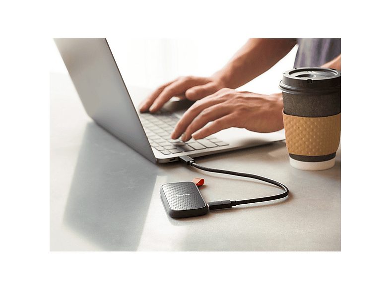 Disco duro SSD externo 1TB - SanDisk Portable SSD, Portátil, USB 3.2 Gen 2, Lectura de hasta 800 MB/s, Gancho de goma, Gris — foto 7