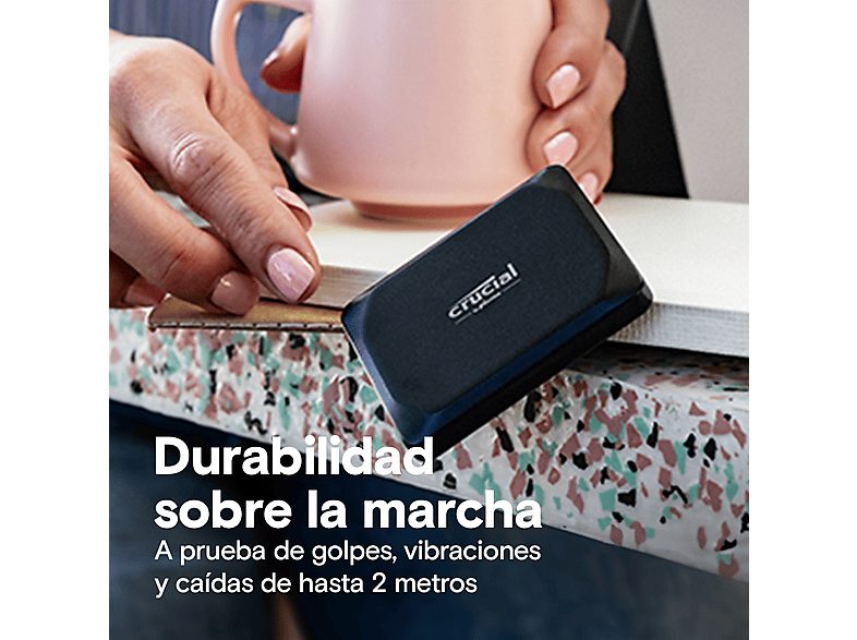 Disco duro SSD externo 2 TB - Crucial X9, USB-C, Portátil, Negro — foto 4