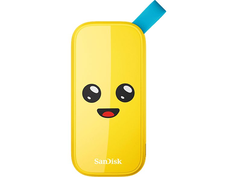 Disco duro SSD externo 2TB - Sandisk Fortnite® Portable SSD, edición Banano, Peely, Hasta 800 MB/s, USB 3.2, Amarillo