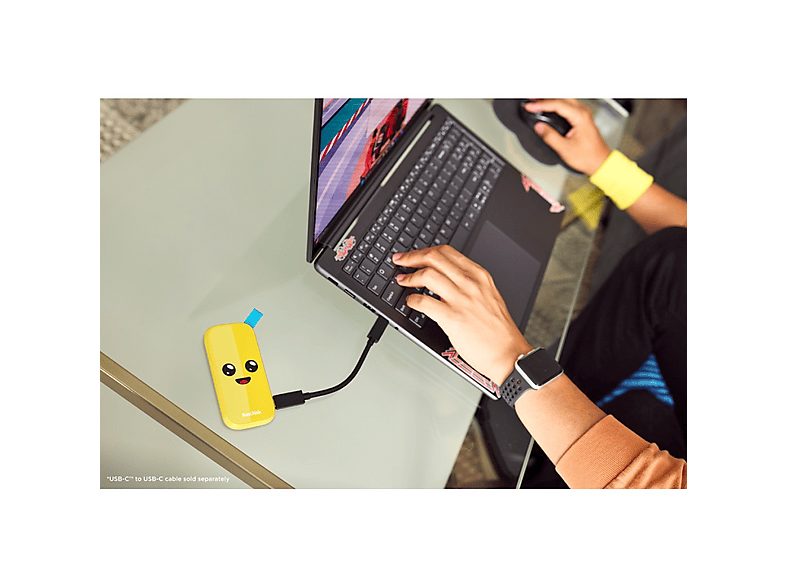 Disco duro SSD externo 2TB - Sandisk Fortnite® Portable SSD, edición Banano, Peely, Hasta 800 MB/s, USB 3.2, Amarillo — foto 5
