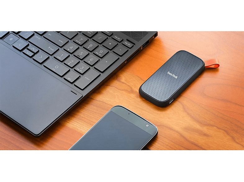 Disco duro SSD externo 2TB - SanDisk Portable SSD, Portátil, USB 3.2 Gen 2, Lectura de hasta 800 MB/s, Gancho de goma, Gris — foto 6