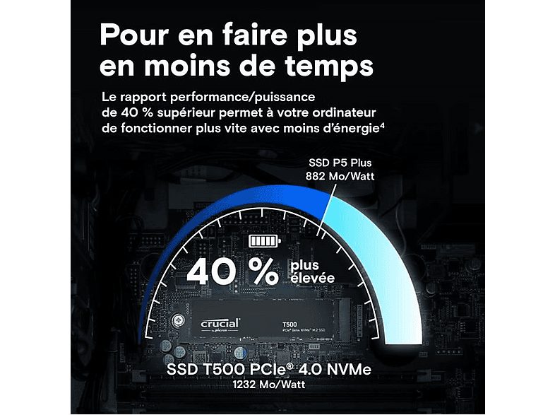 Disco duro SSD interno 1 TB - CRUCIAL Disco duro interno solido ssd crucial t500 1tb m.2 pcie, Interno, Not available — foto 5