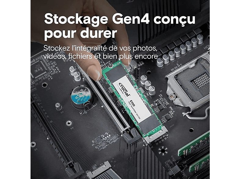 Disco duro SSD interno 1 TB - CRUCIAL E100, Interno, Negro — foto 4