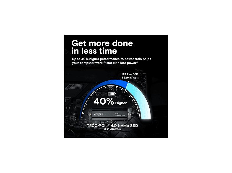 Disco duro SSD interno 1 TB - CRUCIAL Isco duro interno solido ssd crucial t500 1tb pcie nvme 4.0 x4 con hs, Interno, Not available — foto 6