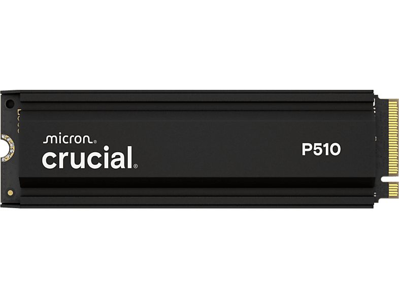 Disco duro SSD interno 2 TB - CRUCIAL P510 PCIe Gen5 NVMe con Heatsink, Interno, Negro