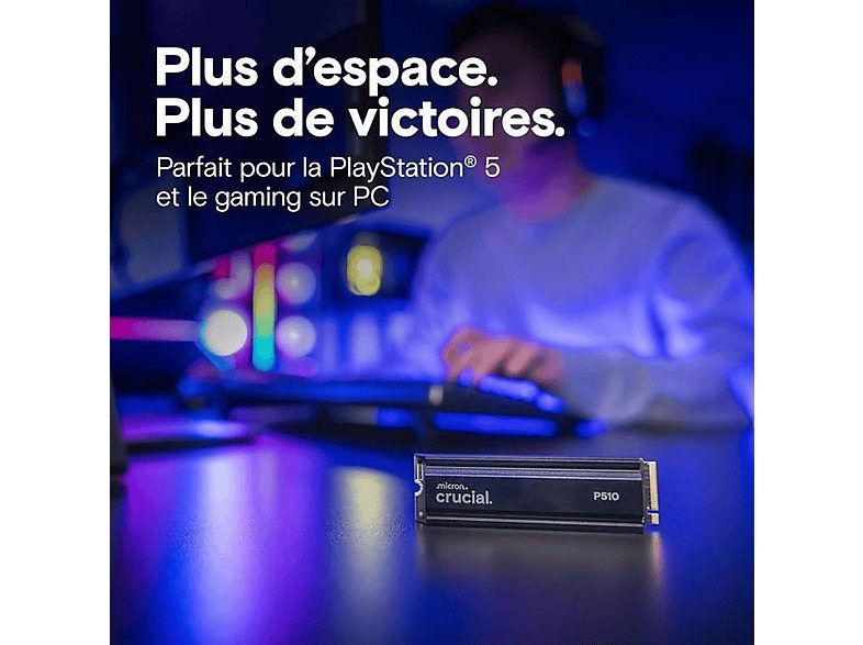 Disco duro SSD interno 2 TB - CRUCIAL P510 PCIe Gen5 NVMe con Heatsink, Interno, Negro — foto 3