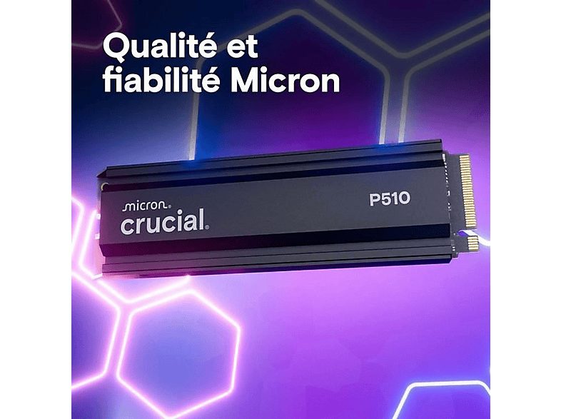 Disco duro SSD interno 2 TB - CRUCIAL P510 PCIe Gen5 NVMe con Heatsink, Interno, Negro — foto 6