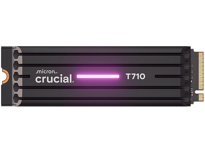 Disco duro SSD interno 2TB - Crucial T710, Tecnología Gen5, DirectStorage, NVMe 2280 M.2, Negro