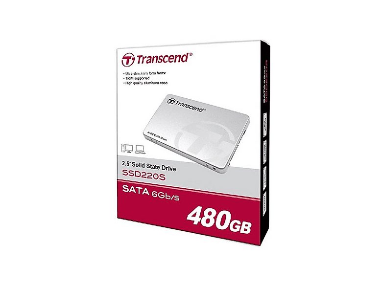 Disco duro SSD interno 480 GB - TRANSCEND TS480GSSD220S, Interno, Aluminio — foto 2
