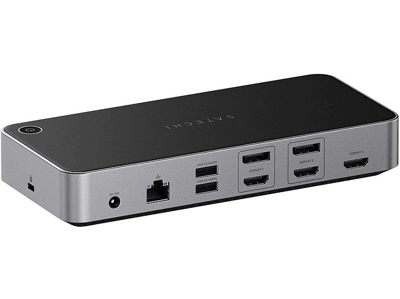 SATECHI Docking de carga - SATECHI 4K Multi-Screen, 4 puertos, Gris