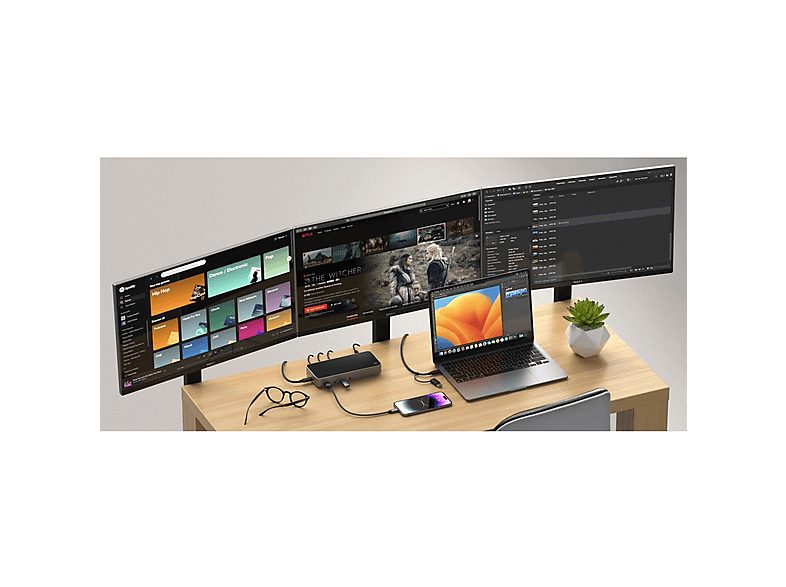 Docking de carga - SATECHI 4K Multi-Screen, 4 puertos, Gris — foto 9