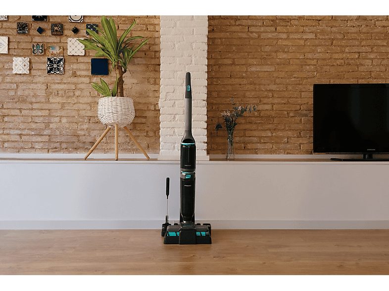 Fregona eléctrica - Cecotec FreeGo Wash&Vacuum Spray, Aspira y friega, 250 W, 700 ml, 35 min, Spray integrado, Incluye base de autolimpieza, Negro — foto 12