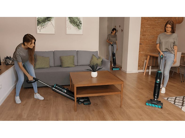 Fregona eléctrica - Cecotec FreeGo Wash&Vacuum Spray, Aspira y friega, 250 W, 700 ml, 35 min, Spray integrado, Incluye base de autolimpieza, Negro — foto 5