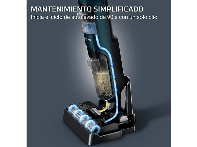 Fregona eléctrica - Rowenta X-Clean 2 GZ2251, Wet & dry, 35 min autonomía, Modos ECO/MAX, Ligera, 2 en 1, Aspira y friega, Autolimpieza, 120 W, Negro — foto 5