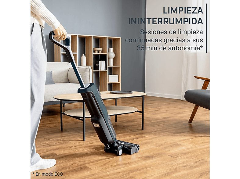 Fregona eléctrica - Rowenta X-Clean 2 GZ2251, Wet & dry, 35 min autonomía, Modos ECO/MAX, Ligera, 2 en 1, Aspira y friega, Autolimpieza, 120 W, Negro — foto 6