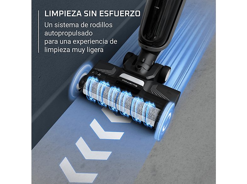 Fregona eléctrica  - Rowenta X Clean 4 GZ5035, 2 en 1, Aspira y friega, Sin cables, 200 W, Smart, Autonomía 50 min, Autolimpieza, Negro — foto 5