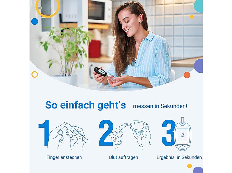 Glucómetro - FORA 6 Connect 4 en 1 con 4 paquetes de tiras reactivas, negro — foto 3