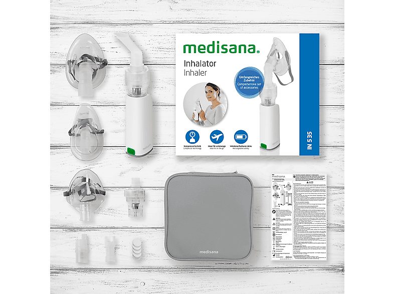 INHALADOR - MEDISANA IN 530, Batería/s No, Blanco — foto 7