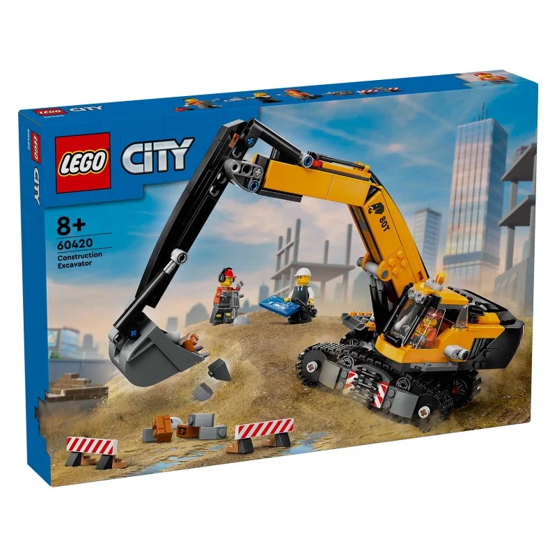 LEGO 60420 Excavadora de Obra Amarilla