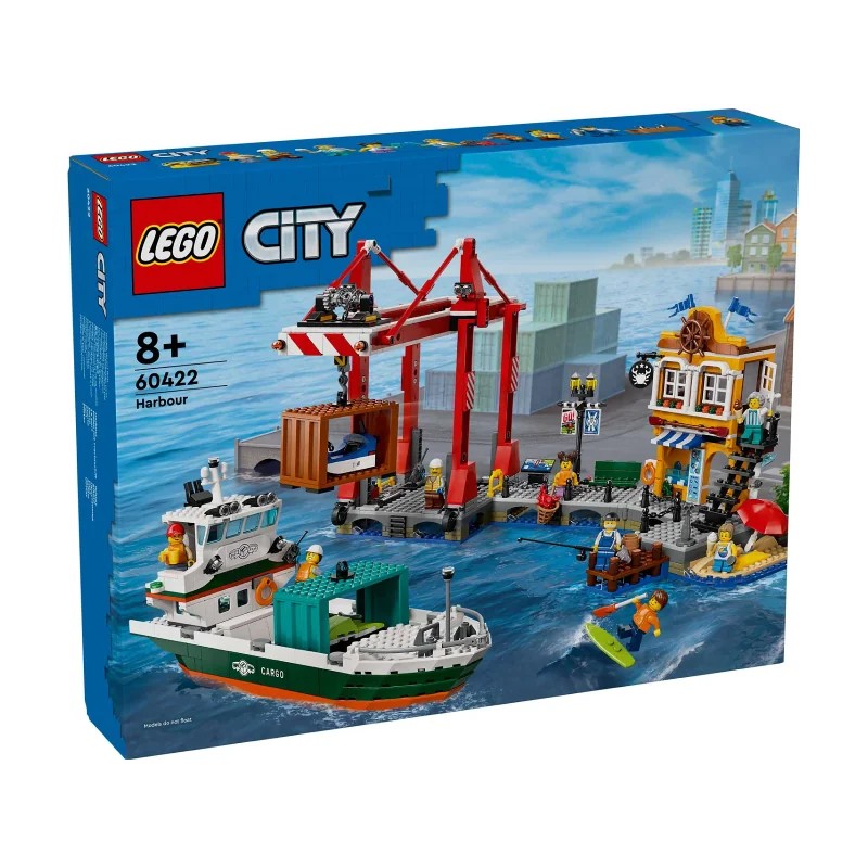 LEGO 60422 Puerto Marítimo con Buque de Mercancías