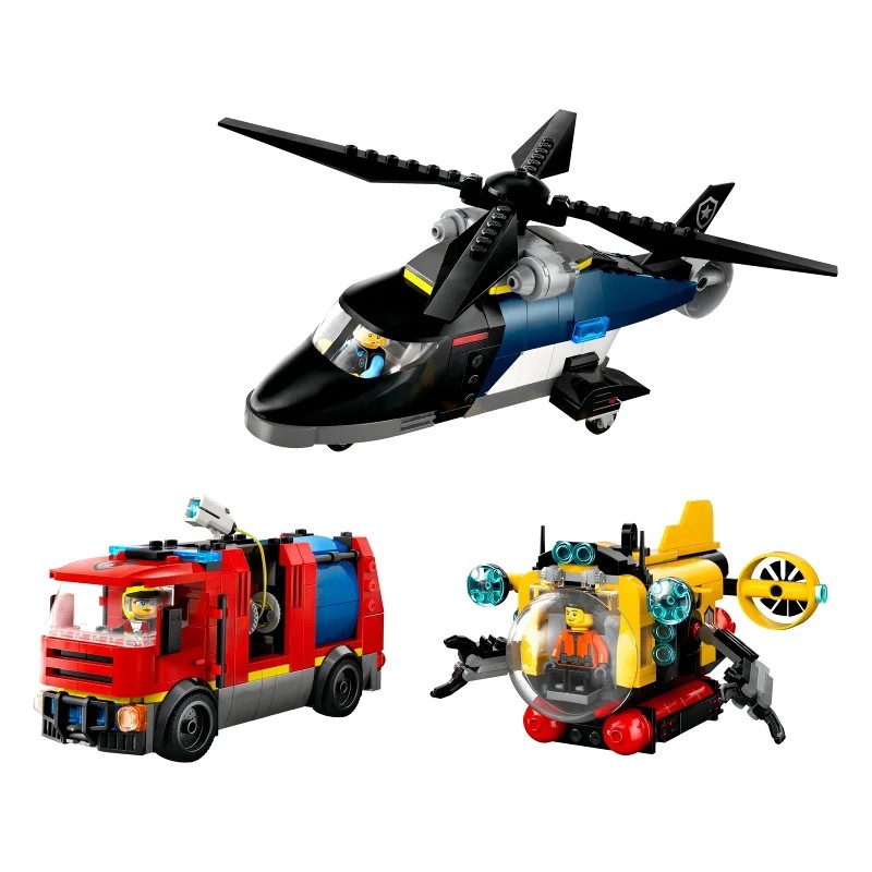 LEGO 60462 Remix: Helicóptero, Camión de Bomberos y Submarino — foto 2