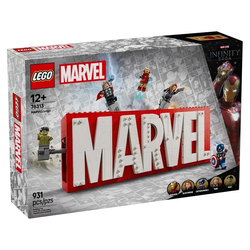 LEGO 76313 Logotipo MARVEL y Minifiguras