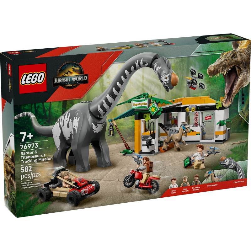 LEGO 76973 Misión de Seguimiento: Raptor y Titanosaurus