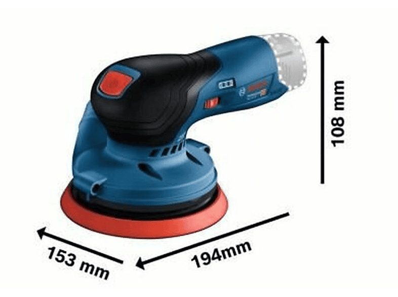 Lijadora  - GEX 12V-125 Professional BOSCH, Azul/Negro — foto 2
