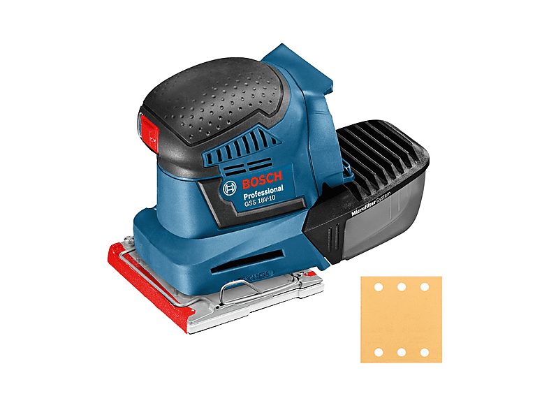 Lijadora  - GSS 18V-10 Professional BOSCH, Negro, Azul, Rojo