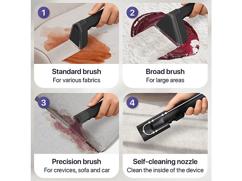 Limpiador de tapicerías - LUMAN A2, 1200 W, Potencia de succión 15 kPa, Depósito 1800 ml, Verde — foto 9