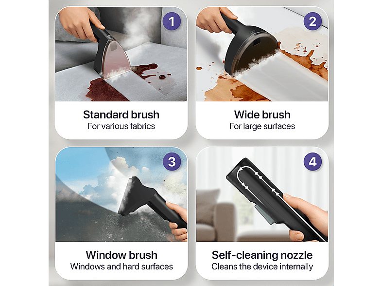 Limpiador de tapicerías - LUMAN A3 Pro, 1800 W, Potencia de succión 1800 W, Depósito 1800 ml, Verde — foto 10