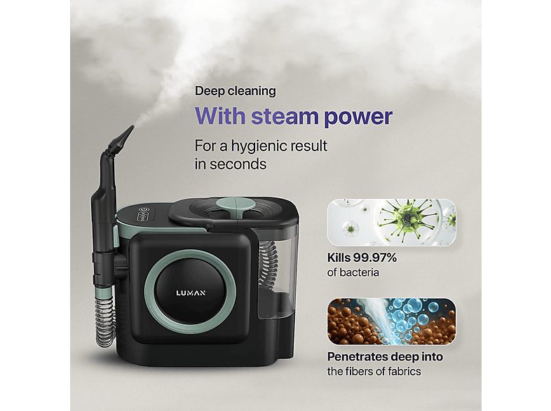 Limpiador de tapicerías - LUMAN A3 Pro, 1800 W, Potencia de succión 1800 W, Depósito 1800 ml, Verde — foto 4